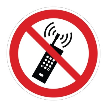 Naklejka BHP Zakaz używania telefonu komórki 5cm