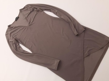 PRETTYLITTLETHING ołówkowa SUKIENKA asymetryczna MODNA brown _ 36