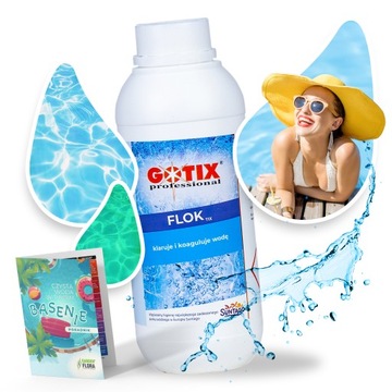 FLOKTIX do BASENU JACUZZI SPA chemia basenowa KLARUJE I KOAGULUJE WODĘ 1l