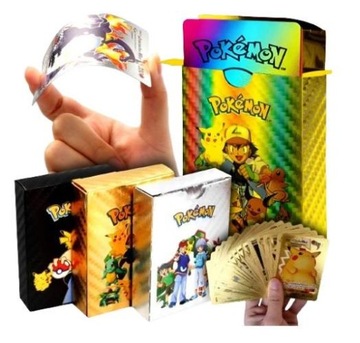 Карты POKEMON 4 в 1, 220 шт., золотой, черный, серебряный, разноцветный - Радужный набор