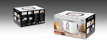 РЕТРО ТОСТЕР 1000ВТ НА 2 ВКУСА, БЕЛЫЙ/ЗОЛОТОЙ ELEMENTS MUSE MS-130W