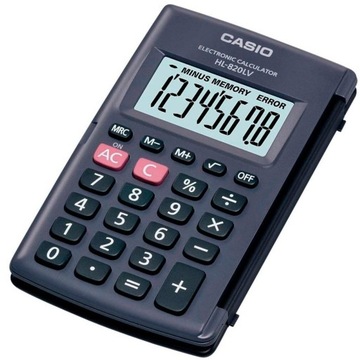 Casio Kalkulator HL 820LV BK, czarna, kieszonkowy, 8 miejsc