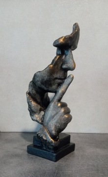 Rzeźba -Cisza H-33cm.Kolor.Beż,czarny,złoty