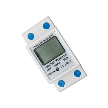 ОДНОФАЗНЫЙ СЧЕТЧИК ЭНЕРГИИ DIN, ЖКИ-ТОК, СТОРОЖИ, рейка кВтч, 5(80)А