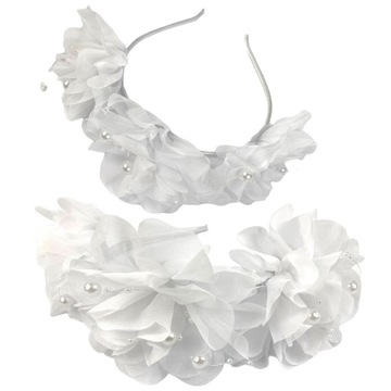 БЕЛЫЙ ВЕНОК ПОВЯЗКА НА ГОЛОВУ ПРИЧАСТИЕ СВАДЕБНАЯ СЕССИЯ ЦВЕТЫ ЖЕМЧУГ