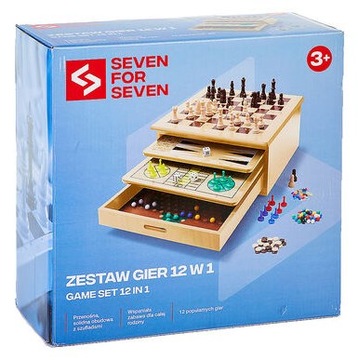 12w1 Drewniany Zestaw Gier planszowych