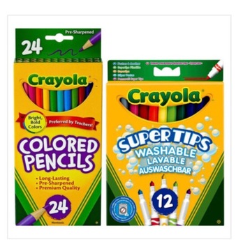 Crayola Zestaw 24 kredek i 12 markerów