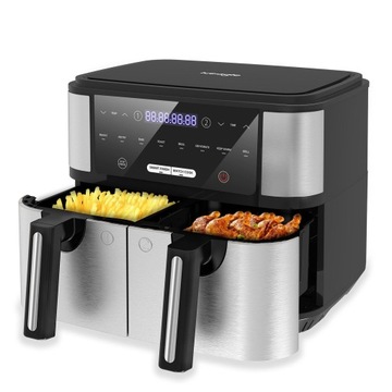 Niemiecka DUŻA FRYTKOWNICA NA GORĄCE POWIETRZE AIR FRYER DWIE KOMORY 2600W