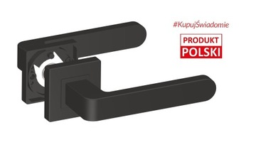 Дверная ручка TONDO, черный матовый + розетки для унитаза
