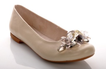 Балетки, кожа, КАМНИ, КРУГЛЫЕ, ДЕКОРА, БЕЖЕВАЯ ПУЛЯ39