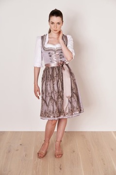 Ładna Oryginalna Sukienka Dirndl na Oktoberfest fioletowa 38