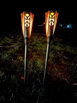 Lampy Solarne Pochodnie Płomień LED Premium Oświetlenie Ogrodowe 2 szt.