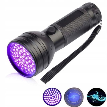 LATARKA DETEKTOR UV 51 LED LAMPKA BURSZTYN MOCNA