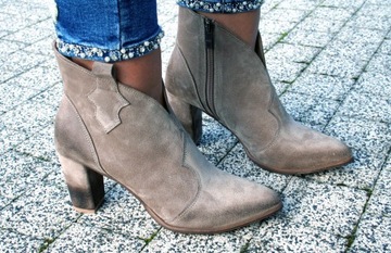 КОВБОЙСКИЕ БОТИНКИ ELLABUT, ЗАМШЕВАЯ КОЖА КАПУЧИНО r37