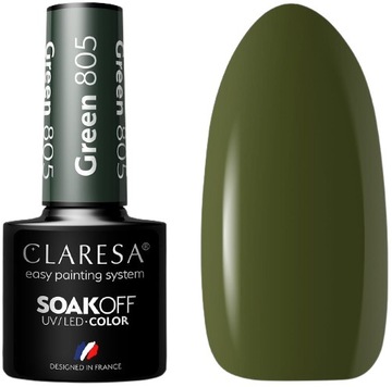 LAKIER HYBRYDOWY GREEN 805 CLARESA Głęboka ciemna zieleń