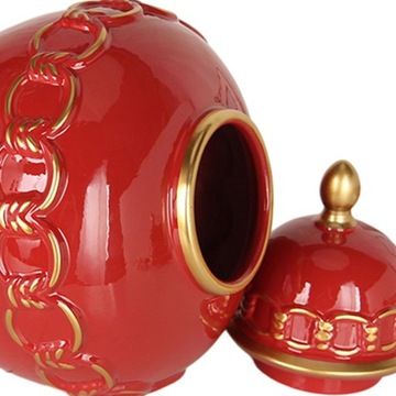 Porcelain Ginger Jar Desktop Ornament for Shelf Living Room Home Decoration