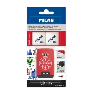 Точилка-гумка Compact Вікінгс + 2 гумки MILAN