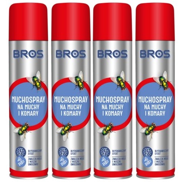4x BROS MUCHOSPRAY 750ml MUCHY MUCHOZOL KOMARY DUŻY