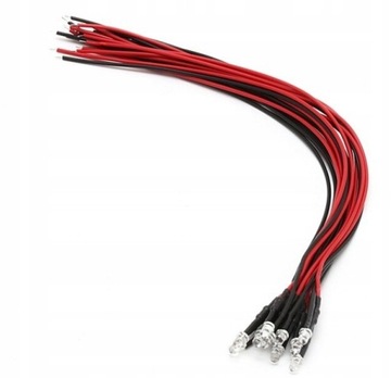 DIP LED 5мм 12В Синий провод 20 см -10x