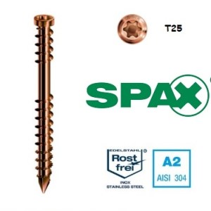 SPAX WKRĘTY TARASOWE 5x60 NIERDZEWNE W KOLORZE ANTYCZNE ZŁOTO 100 SZTUK
