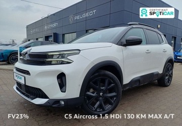 Citroen C5 Aircross SUV Facelifting 1.5 BlueHDi 131KM 2023 Citroen C5 Aircross 12 1.5 BlueHDi Max Automat I wl. GWARANCJA FV23