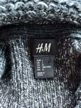 H&M sweter melanż rozpinany 50% wełna M L