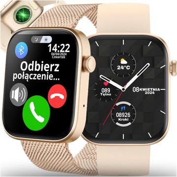 SMARTWATCH ZEGAREK DAMSKI POLSKIE MENU ROZMOWY SMS SMART WATCH + 2 PASKI