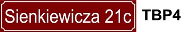 Podłużna Tabliczka Adresowa Nazwa Ulicy Metalowa