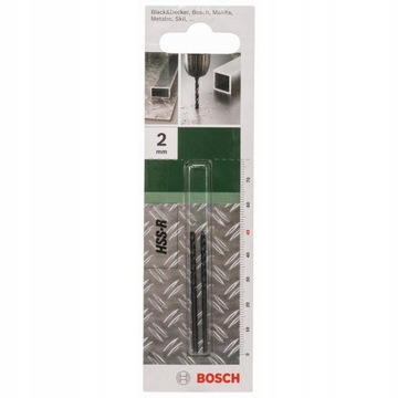 BOSCH Wiertło do metalu 2mm HSS-R, DIN 338 - 2 szt.