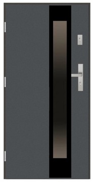 Drzwi zewnętrzne 68mm GI3 BLACK ANTRACYT 90 LEWE
