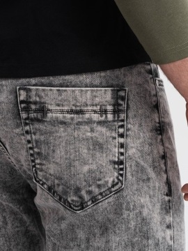 Spodnie męskie jeansowe marmurkowe SLIM FIT szare V1 OM-PADP-0146 M