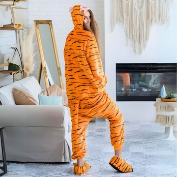 Piżama Onesie Kigurumi Kostium Przebranie Tygrys L: 165 - 175cm