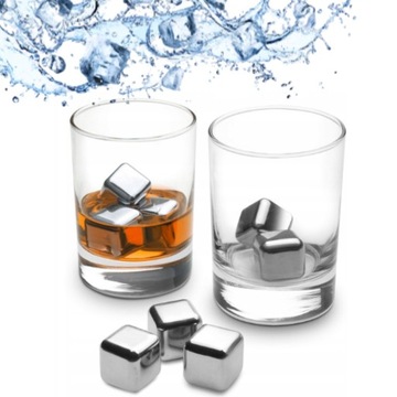 METALOWE STALOWE KOSTKI LODU DO DRINKÓW KAMILLE