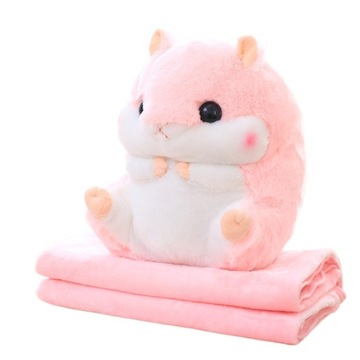 БОЛЬШОЙ плюшевый талисман 3В1 ПОДУШКА С ОДЕЯЛЕМ Хомяк 45 см!