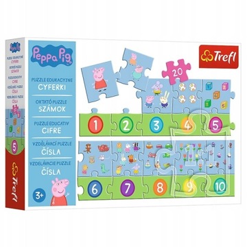 15579-Puzzle edukacyjne CYFERKI Świnka Peppa Pig3+