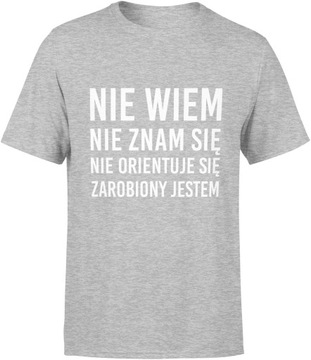 KOSZULKA MĘSKA Z NAPISAMI NADRUKIEM ŚMIESZNA MIS T-SHIRT MĘSKI TSHIRT