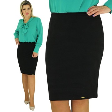 SPÓDNICA OŁÓWKOWA MIDI ELEGANCKA KLASYCZNA POLSKI PRODUCENT DUŻE ROZMIARY