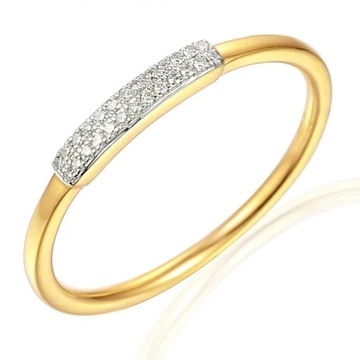 Złoty pierścionek z diamentami r.13 zaręczyny 585