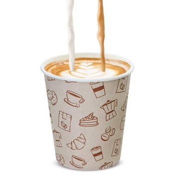 БУМАЖНЫЕ КРУЖКИ ДЛЯ КОФЕ И ЧАЯ + КРЫШКА x100