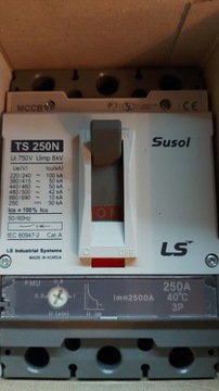 Wyłącznik kompaktowy mocy 250A 3P 50kA kompletny TS250N FMU 250A 3P LSIS
