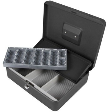 БОЛЬШОЙ МЕТАЛЛИЧЕСКИЙ КАССЕТНЫЙ СЕЙФ ДЛЯ ДЕНЕЖНЫХ МОНЕТОВ ЕВРО