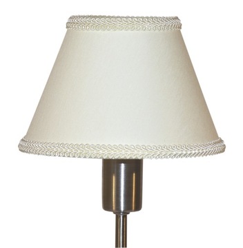 ABAŻUR STOŻEK KREMOWY OZDOBNA TAŚMA 8x15 KLAMERKA