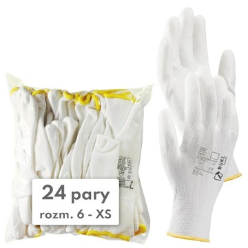 Rękawice robocze 3Kamido BUKL BIAŁE r. 6 24 pary