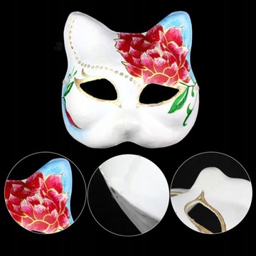 5ks Maska na tvár pre mačku Therian Halloween DIY