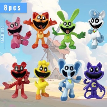 FIGURKI SMILING CRITTERS TOPPERY NA CIASTO ZABAWKA ZESTAW 8 SZTUK