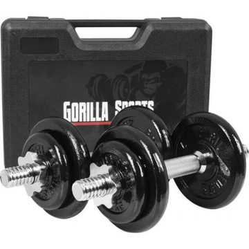 ZESTAW 2x 10KG hantle w WALIZCE regulowane