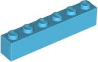 1 szt. Lego Cegła 1 x 6 średni lazurowy 3009