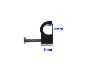 UCHWYT KABLOWY FLOP OKRĄGŁY 100 szt.5mm CZARNY BOW