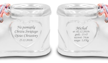 Копилка Туфелька с ГРАВИРОВКОЙ Крещение Подарок на годик