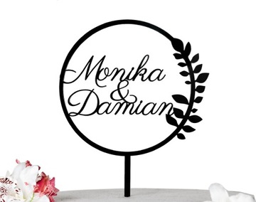 Topper TŚC-77- Imiona Ślub Wesele Czarny